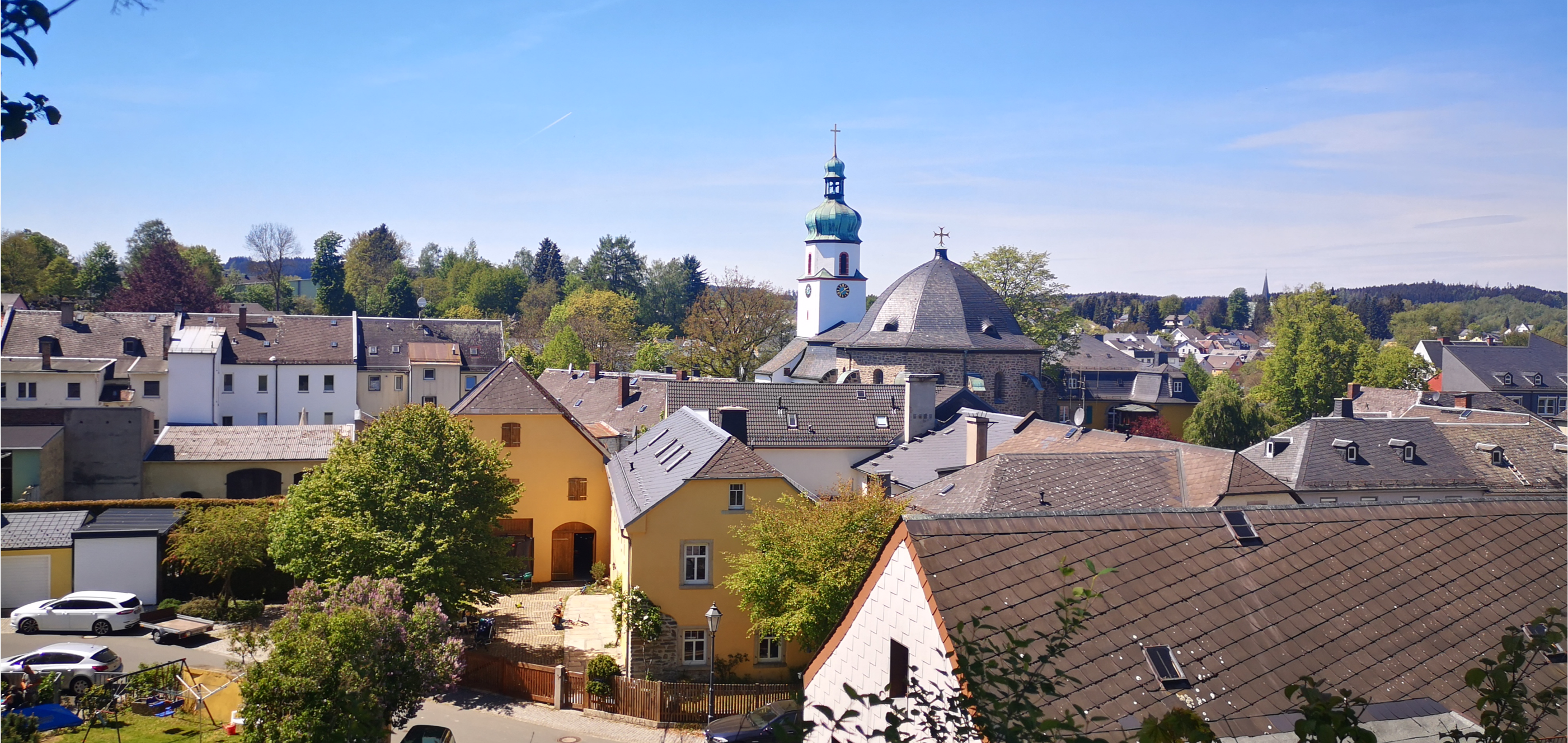 Blick auf Oberkotzau, Firmensitz von KROPF Solutions